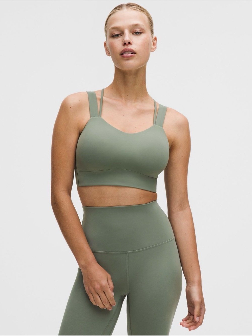 NWT Lululemon Like A Cloud Longline Bra D/DD Cup in Willow Leaf